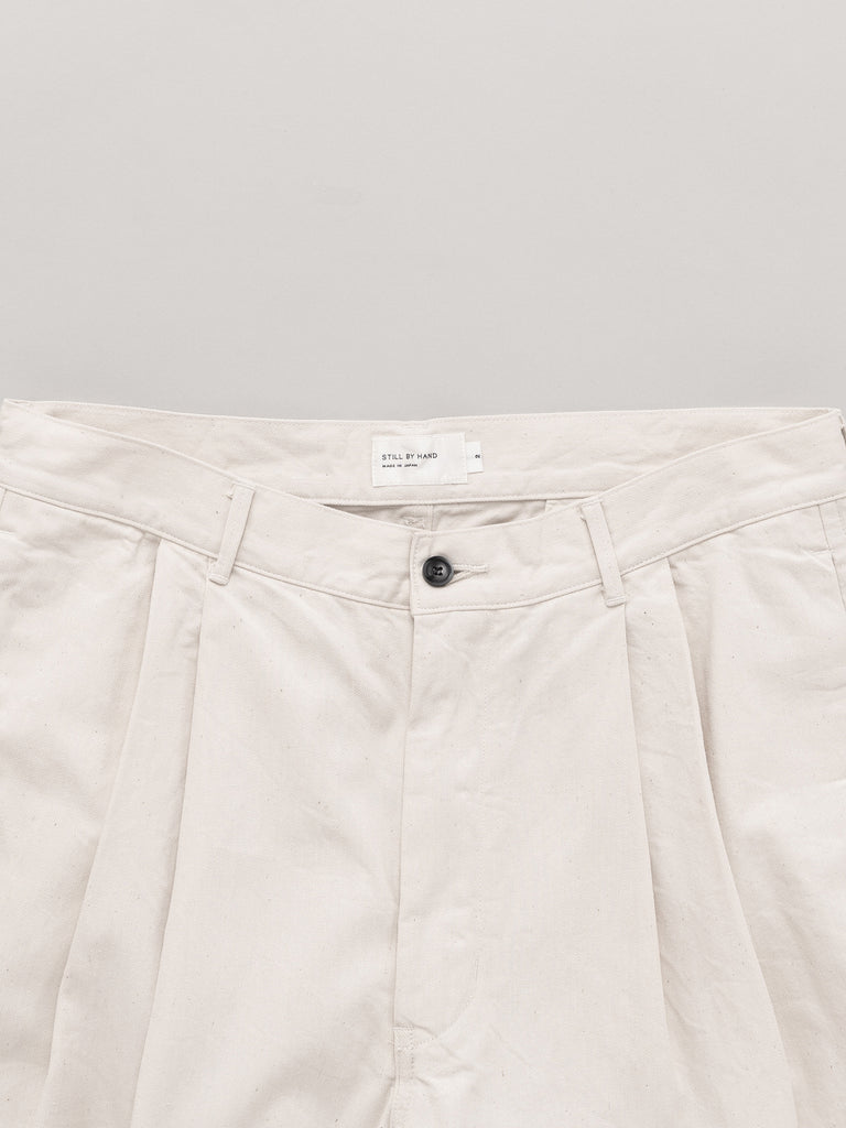 Still By Hand Selvedge Denim Wide Pants - Ecru | Garmentory