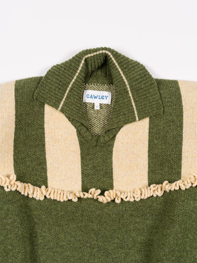 British Lambswool Stripe Felix Jumper Dark Apple/Buttermilk
