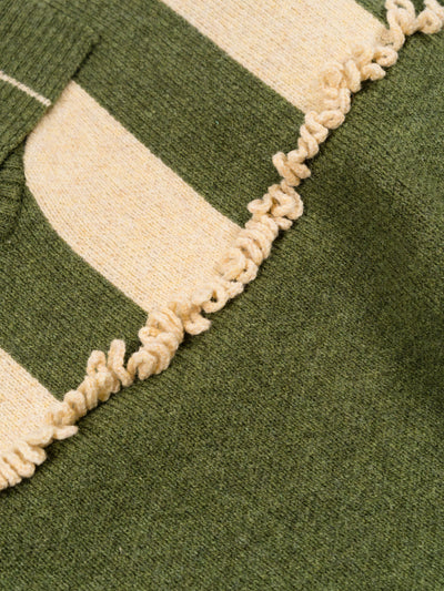 British Lambswool Stripe Felix Jumper Dark Apple/Buttermilk