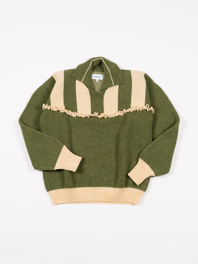 British Lambswool Stripe Felix Jumper Dark Apple/Buttermilk