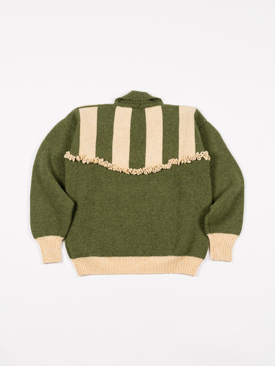 British Lambswool Stripe Felix Jumper Dark Apple/Buttermilk