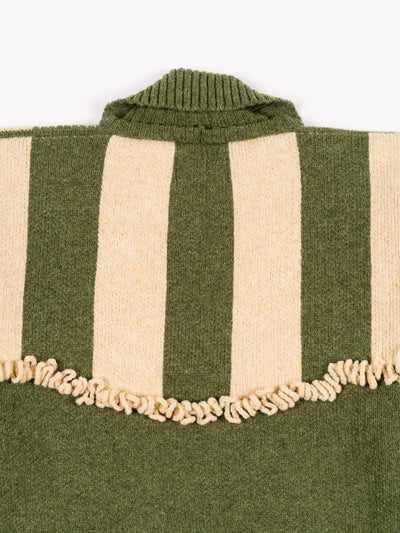 British Lambswool Stripe Felix Jumper Dark Apple/Buttermilk