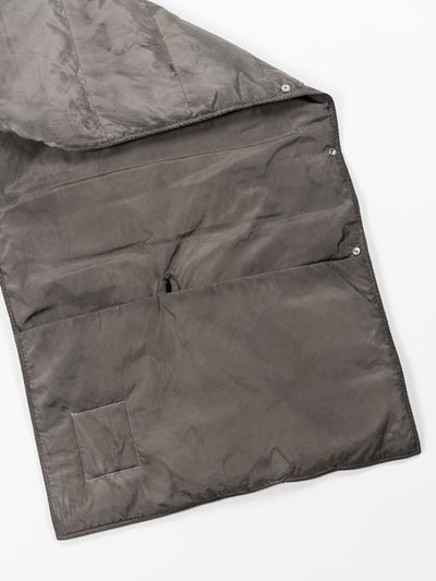 Hand-Dyed Down Stole Vest Charcoal