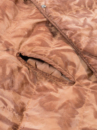 Hand-Dyed Down Stole Vest Teracotta