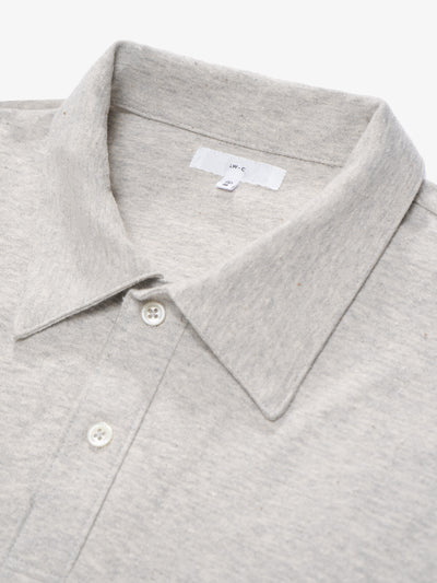 Two Button Nep Polo Grey Melange