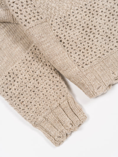 Patchwork Sweater Gray Beige