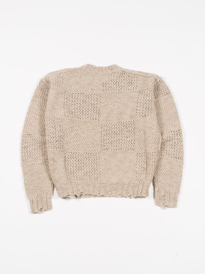 Patchwork Sweater Gray Beige