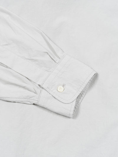 Regular Collar Relaxed Cotton Silk Shirt Stone