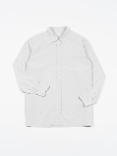 Regular Collar Relaxed Cotton Silk Shirt Stone