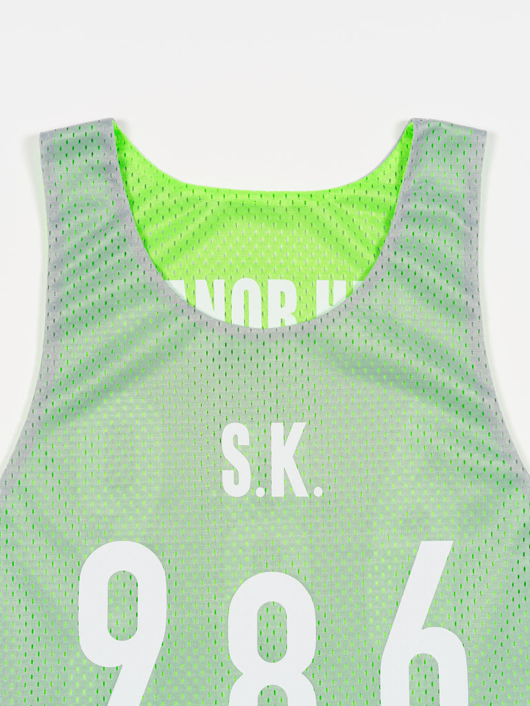 Reversible Ball Jersey Grey/Neon Green Mesh | Shirts | Meridian
