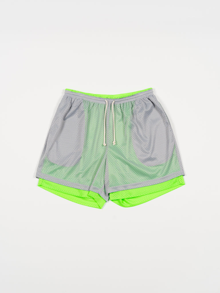 Reversible Ball Short Grey/Neon Green Mesh | Pants | Meridian