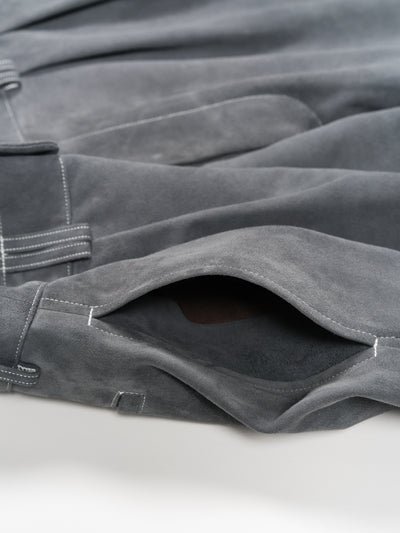 Sheep Suede Light Shorts Blue Gray