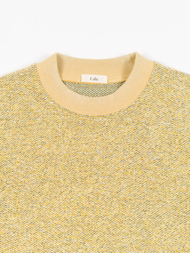 Silk Cotton Jacquard Fleece Sweatshirt Yellow | Layers