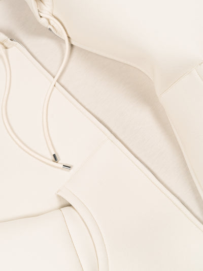Sponge Tropical Wool Zip Hoodie Ivory