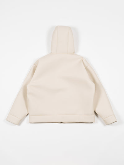 Sponge Tropical Wool Zip Hoodie Ivory