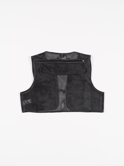 Suede Mesh Vest Black
