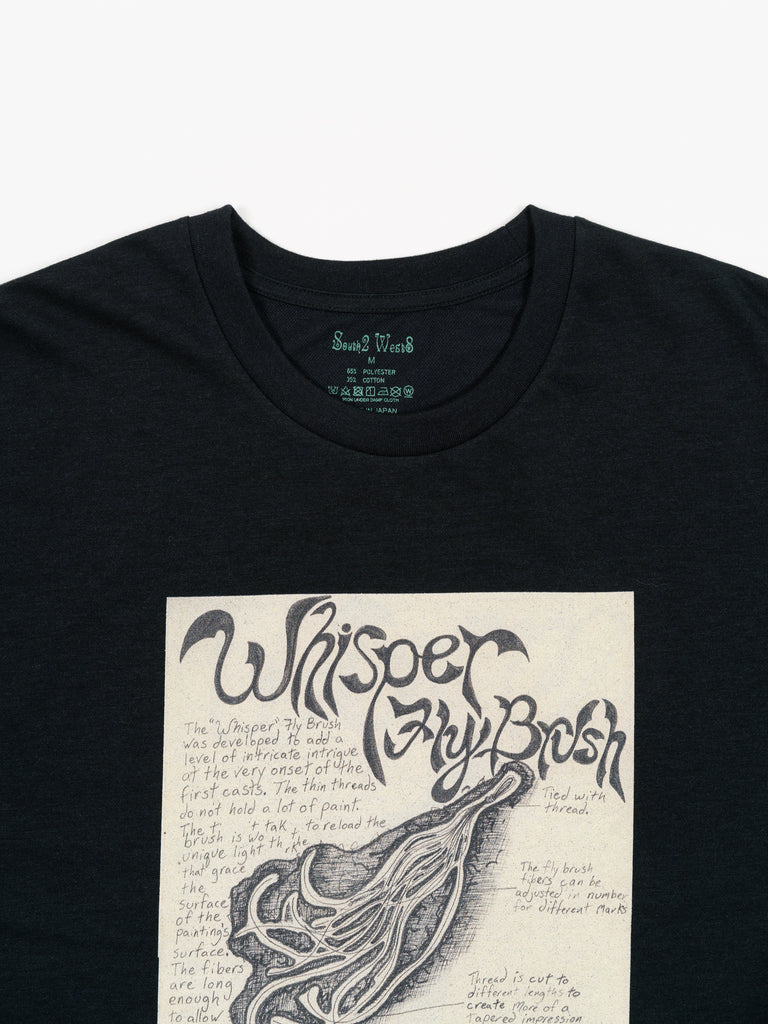 South2 West8 x Ben Miller LS Crew Neck Tee Whisper Fly Brush Black