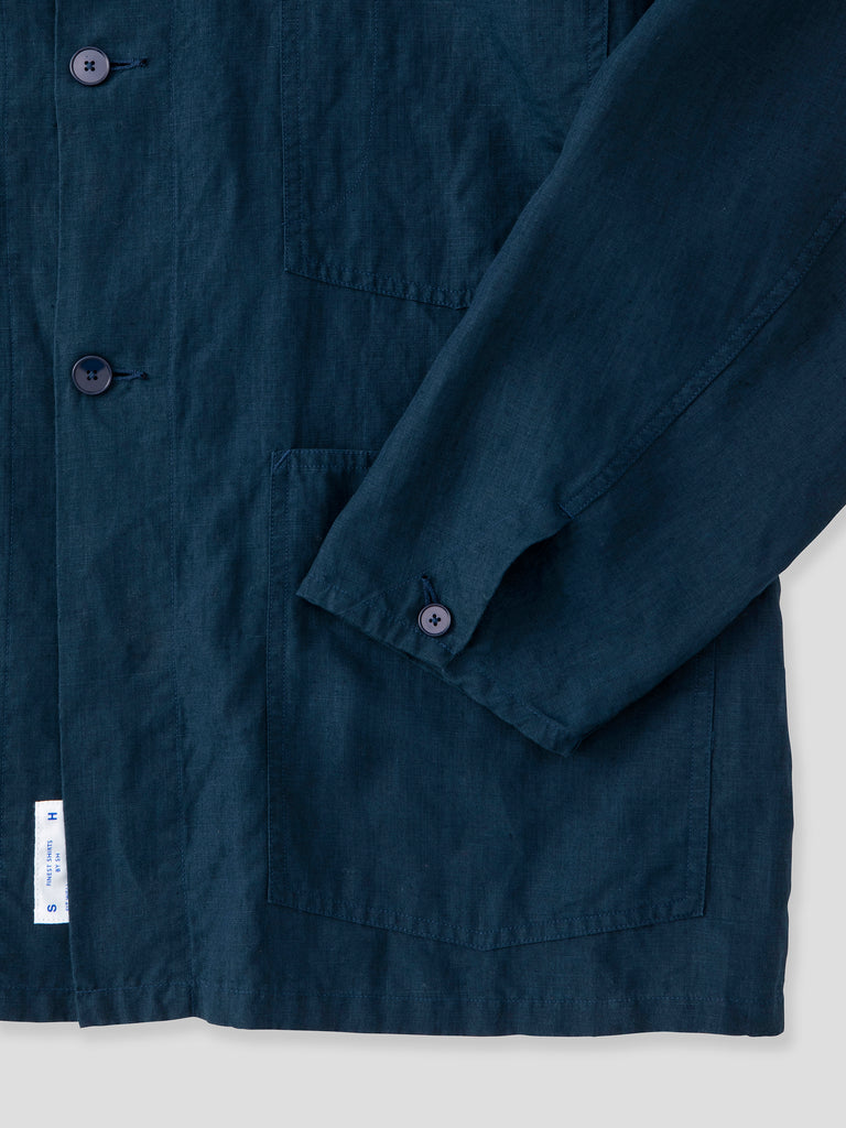 SH-CVRL-004 Coverall Shirt Navy Linen | Shirts