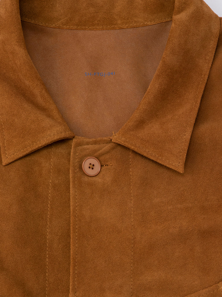 SH FTGJ 041 Fatigue Shirt Camel Sheep Suede | Shirts | Meridian