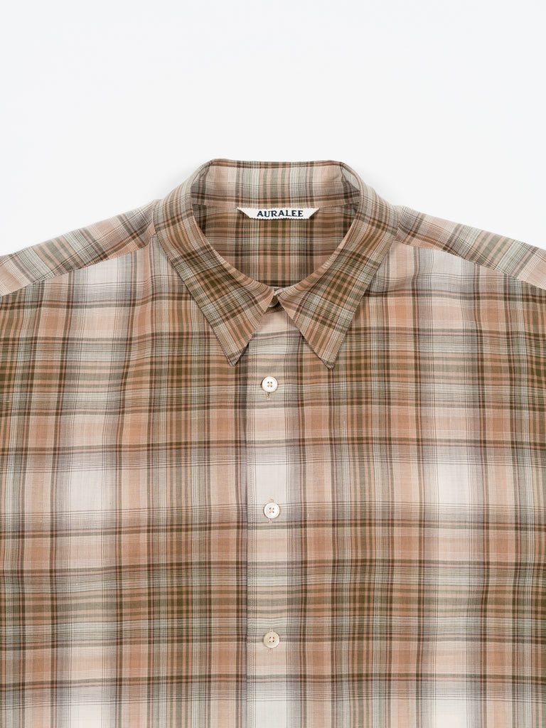 Wool Recycled Polyester Cloth Shirt Beige Check | Shirts