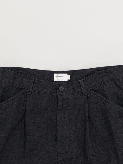 12oz Denim 1 Tuck Pants Black