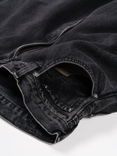 100 Super Dad's Denim Pants Black Stone
