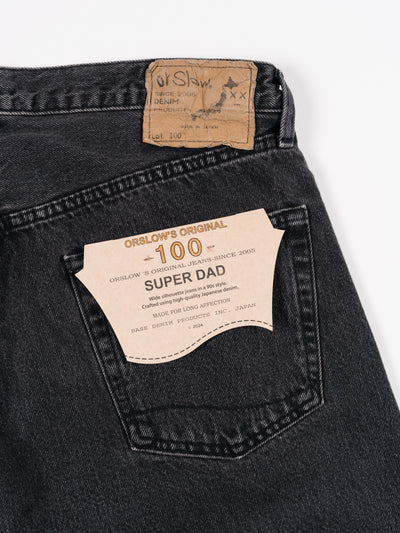 100 Super Dad's Denim Pants Black Stone