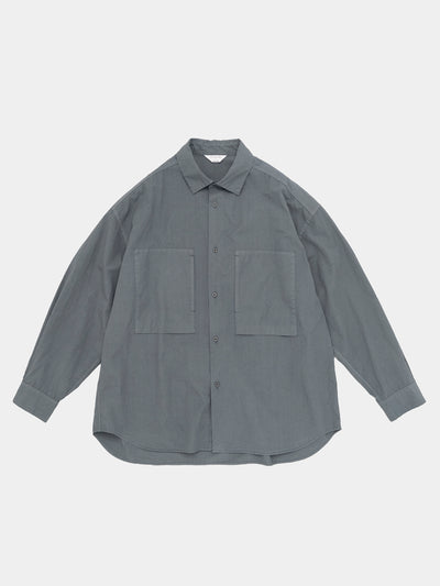 Garment-Dye Over Shirt Blue Grey