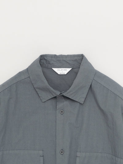 Garment-Dye Over Shirt Blue Grey