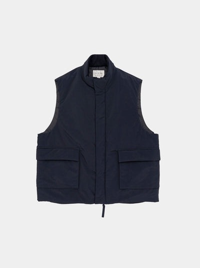 Stand Collar Padded Vest Dark Navy