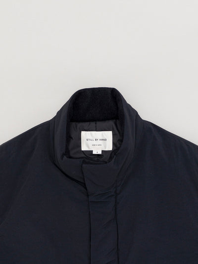 Stand Collar Padded Vest Dark Navy