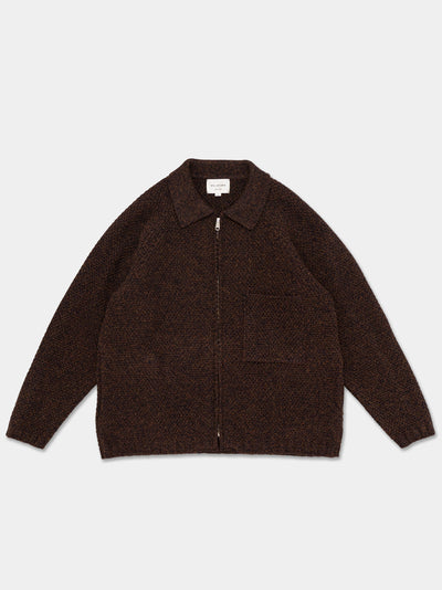 5G Knitted Blouson Melange Brown