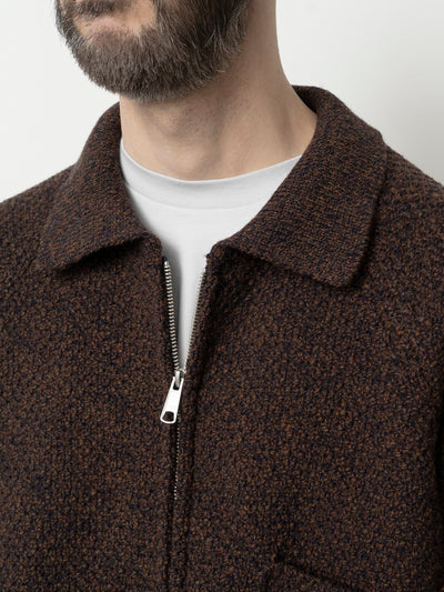 5G Knitted Blouson Melange Brown