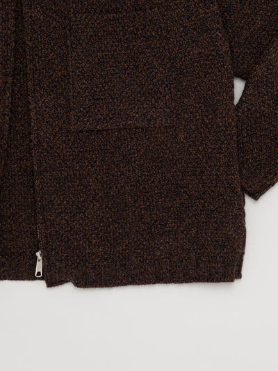 5G Knitted Blouson Melange Brown