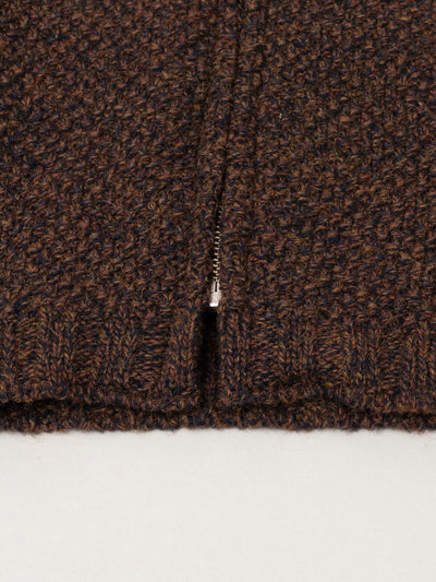 5G Knitted Blouson Melange Brown