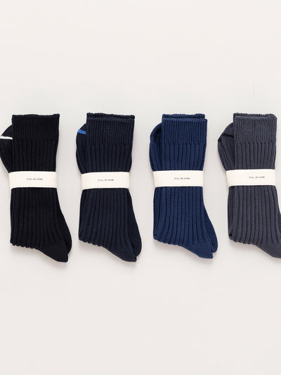 BMP Cotton Socks Blue Charcoal