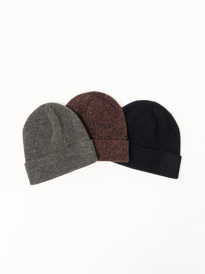 7G Knit Cap Melange Brown