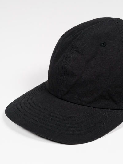 6 Panel Strap Back Cap Black