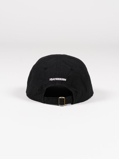 6 Panel Strap Back Cap Black