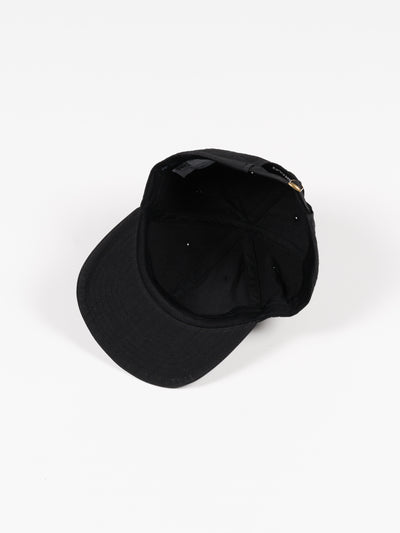 6 Panel Strap Back Cap Black