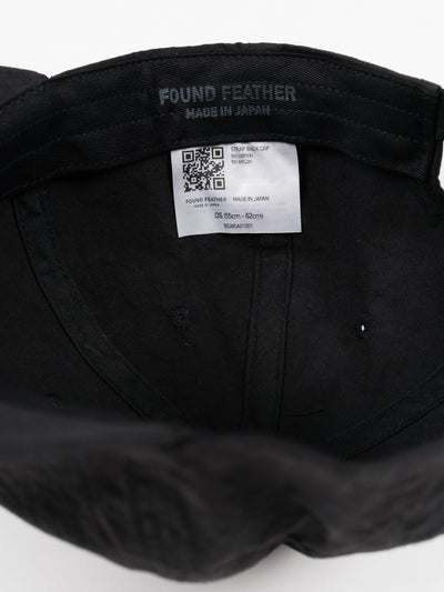 6 Panel Strap Back Cap Black