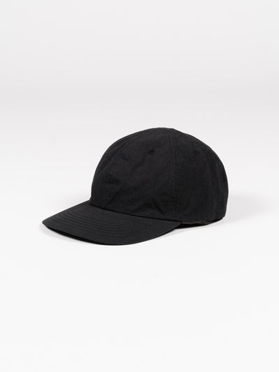 6 Panel Strap Back Cap Black