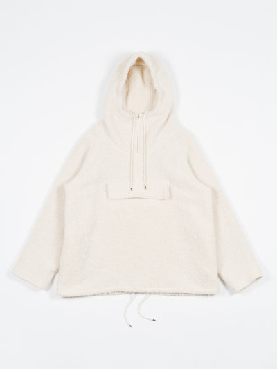 Alpaca Wool Leno Cloth P/O Parka Ivory White | Outerwear | Meridian
