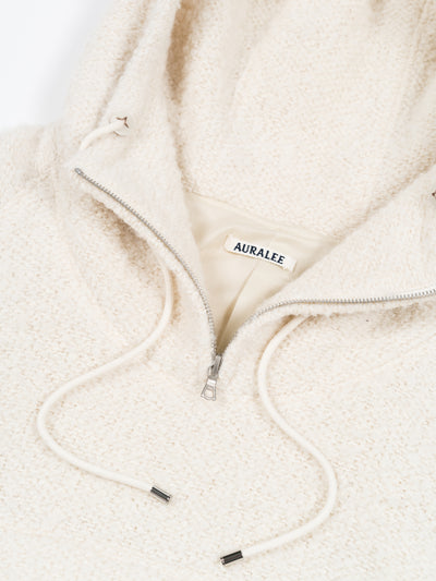Alpaca Wool Leno Cloth P/O Parka Ivory White | Outerwear | Meridian