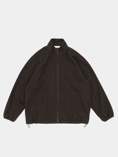 Cashmere Mixed High Neck Blouson Dark Brown