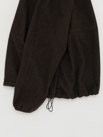 Cashmere Mixed High Neck Blouson Dark Brown