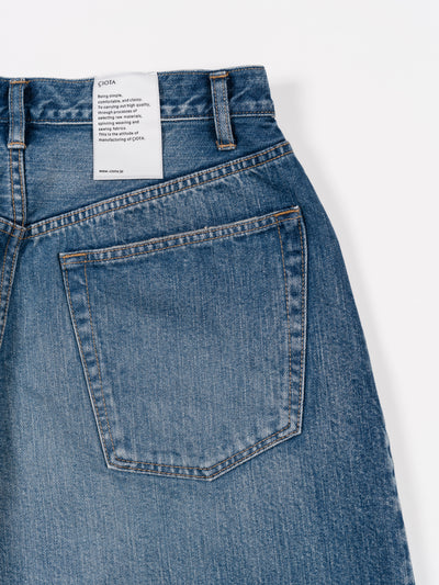 Baggy 5 Pocket Pants Medium Dark Blue Damage