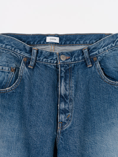 Baggy 5 Pocket Pants Medium Dark Blue Damage