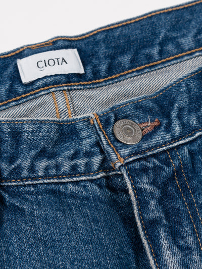 Baggy 5 Pocket Pants Medium Dark Blue Damage