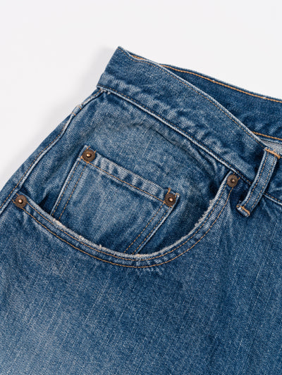 Baggy 5 Pocket Pants Medium Dark Blue Damage